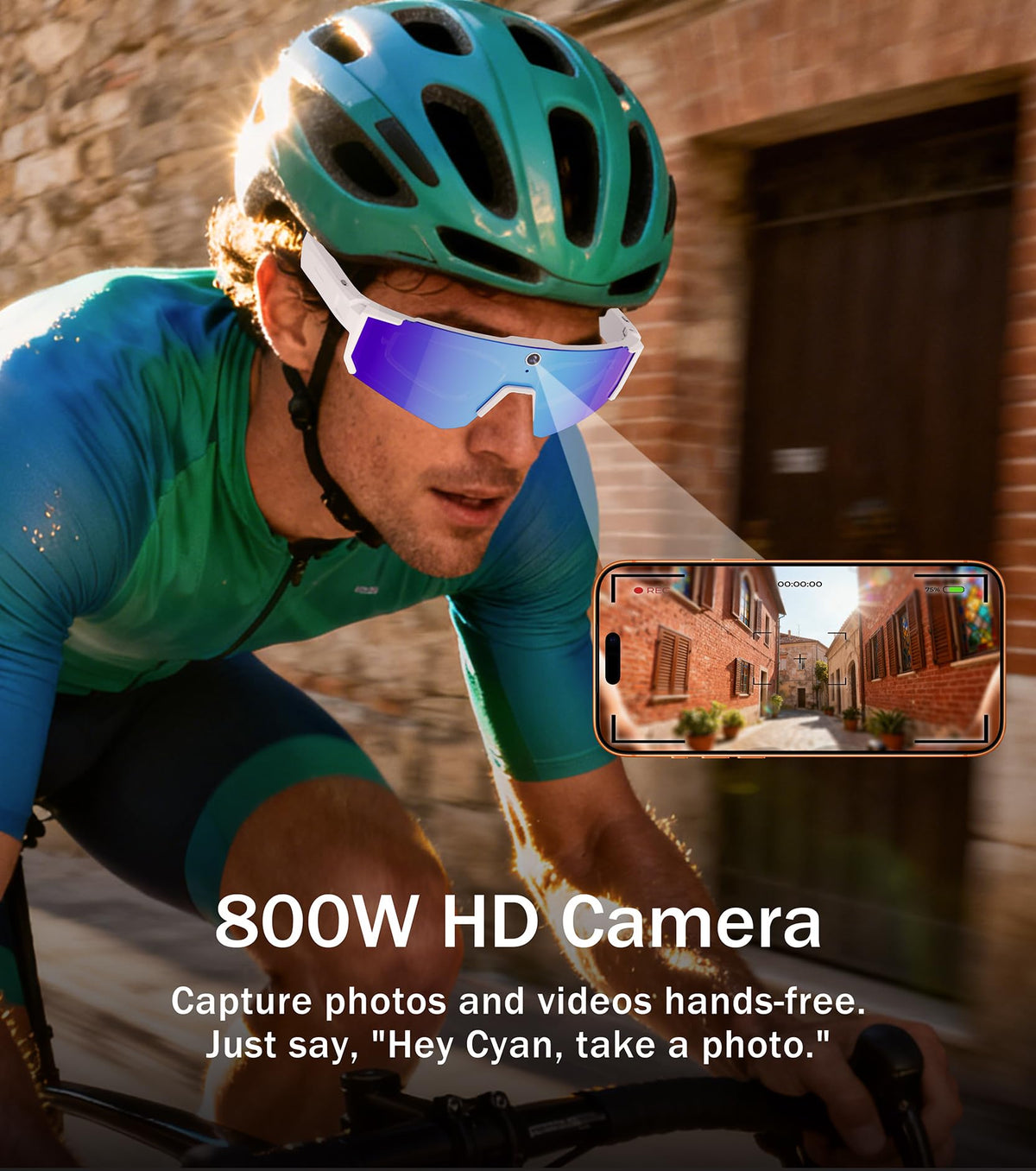 BlessSource AI smart glasses side view highlighting compact, portable design for everyday wear.