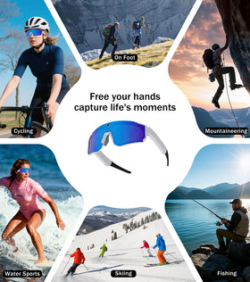 BlessSource AI smart glasses 5-hour battery life for extended use outdoors.