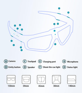 BlessSource AI smart glasses fast charging in 65 minutes for quick re-use.