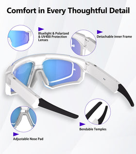 BlessSource AI smart glasses IP54 weatherproof build for rain or sweat.