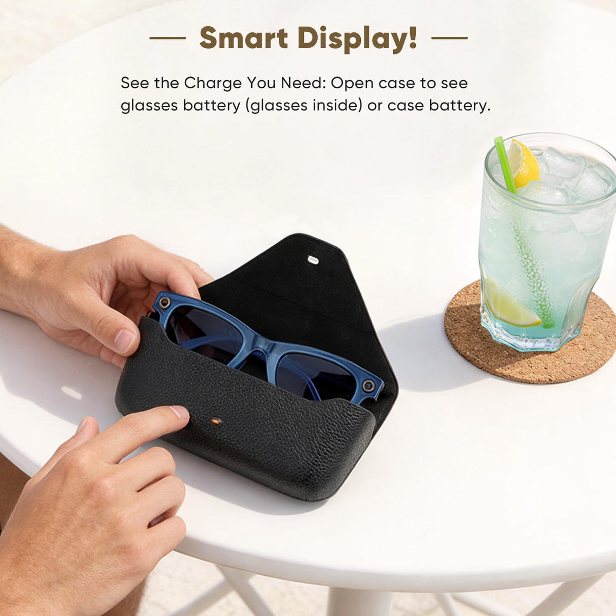 BLIKEJIN charging case inside a travel bag demonstrating on-the-go power