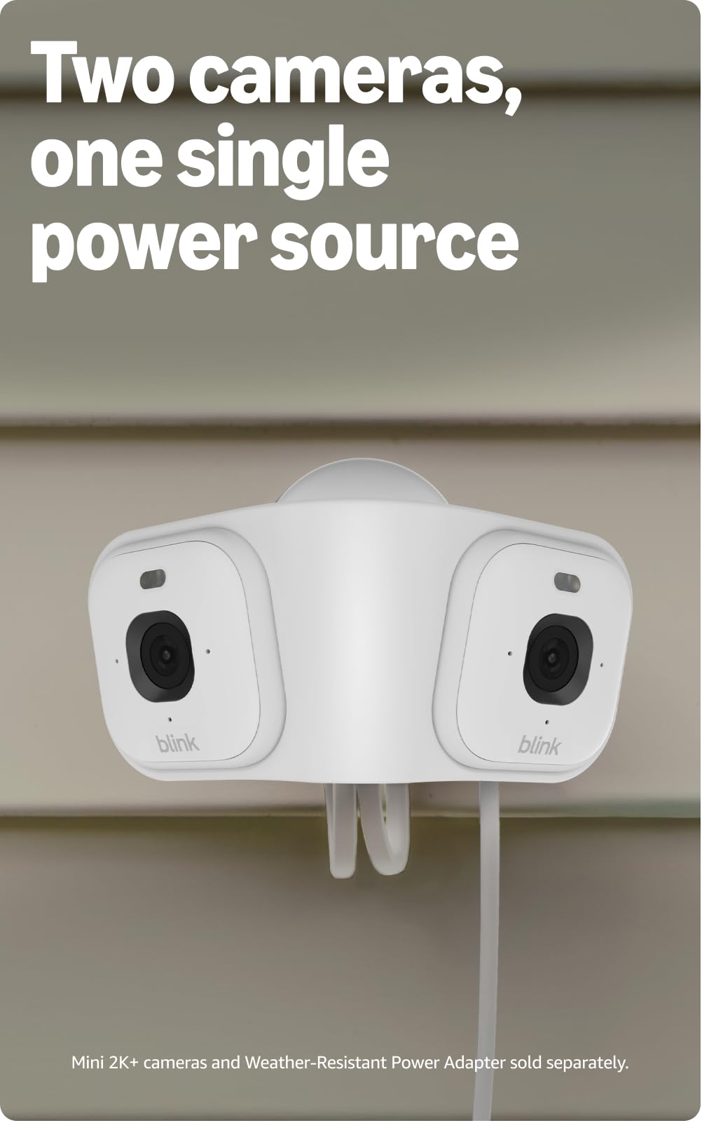 Weather-resistant splitter powers two Blink cameras from one outlet