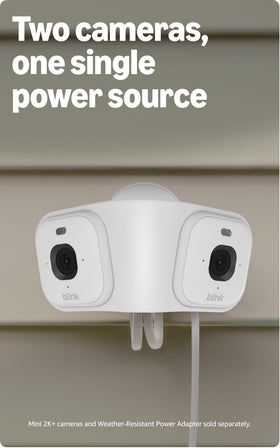 Weather-resistant splitter powers two Blink cameras from one outlet