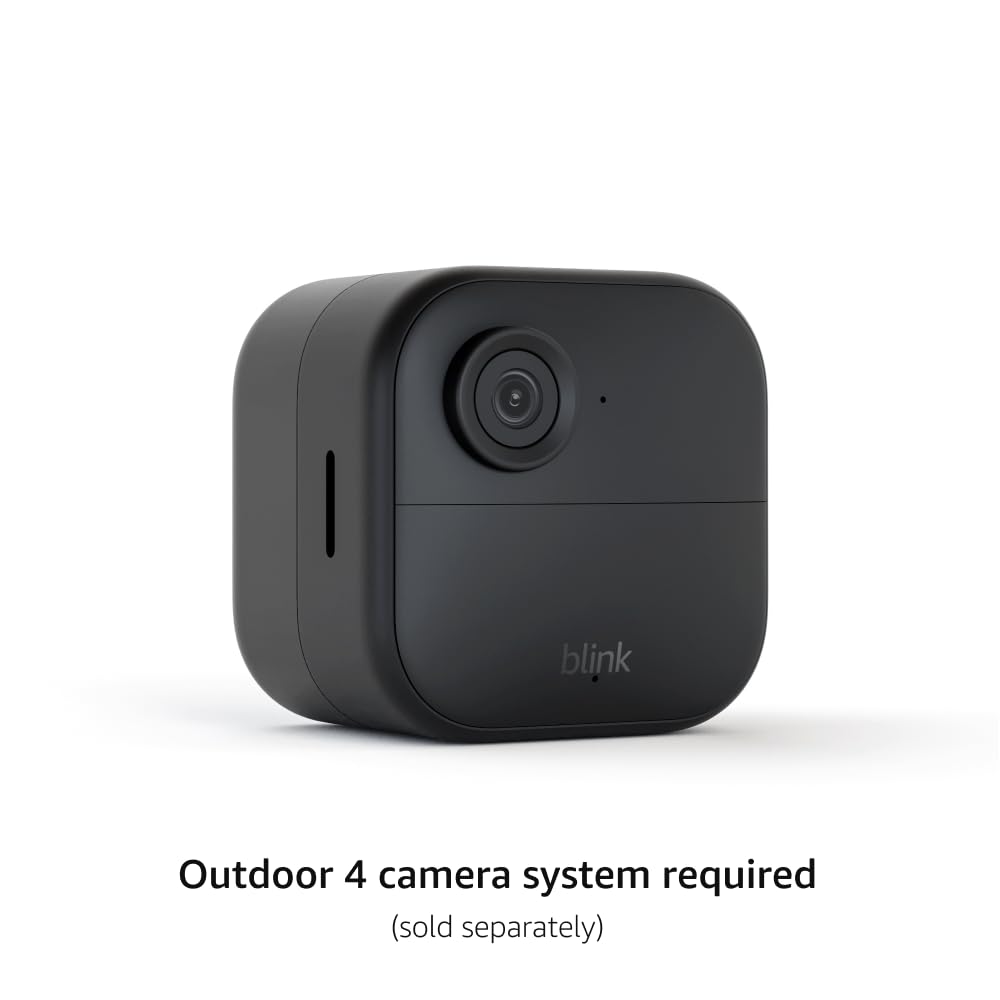 Blink battery extension pack installed on Outdoor 4 camera showing extended operation and reliable monitoring