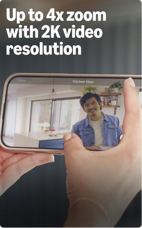 Blink Mini 2K+ mounted on wall at an angle, Blink provides flexible placement benefit