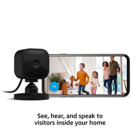 Blink Mini close-up of lens and sensor area highlighting 1080p clarity and night vision
