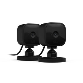 Blink Mini front view showing compact black camera and clear lens, ideal for discreet monitoring