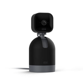 Blink Mini Pan-Tilt front view showing compact camera and mount for flexible placement
