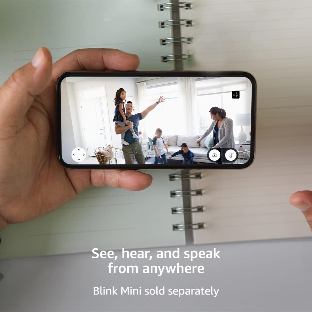 Blink Mini Pan-Tilt Mount in-app control for remote viewing and alerts.
