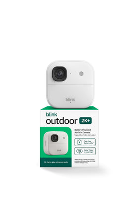 Blink Outdoor 2K+ camera front view for clear porch monitoring.
