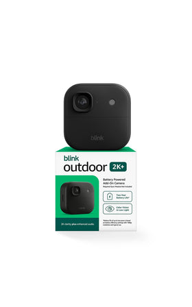 Blink Outdoor 2K+ front view delivers detailed security footage for home monitoring.