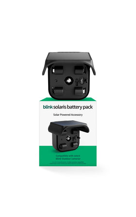 Blink Solaris front view showing compact panel and sleek black finish for discreet charging