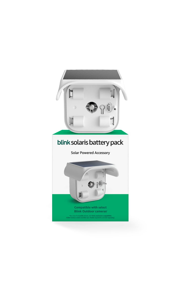 Blink Solaris front view showing compact panel and easy install benefit
