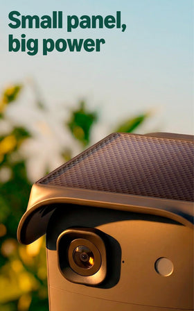 Blink Solaris mounted with Blink Outdoor 4 camera illustrating easy click-on installation