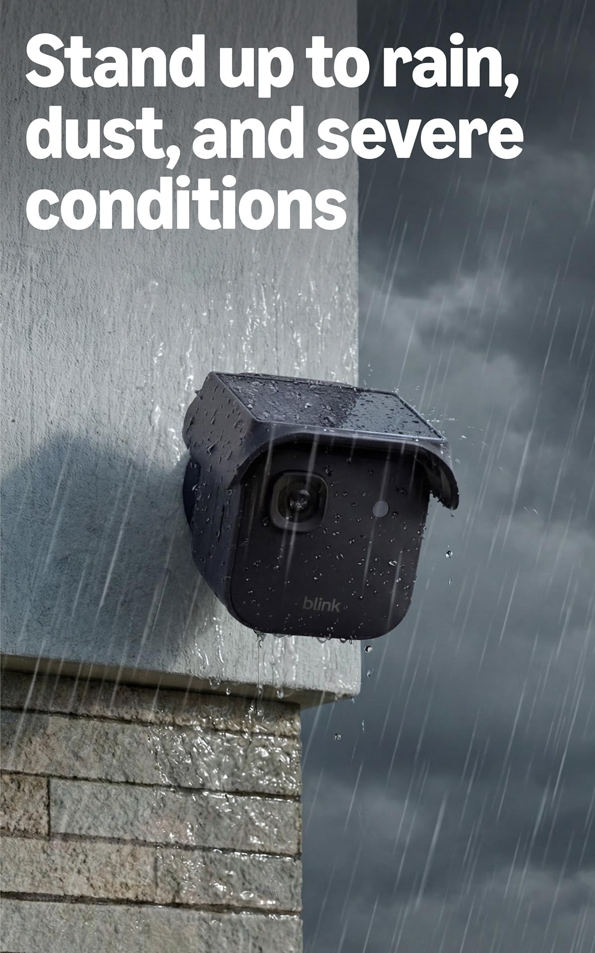 Blink Solaris side view of weather seal demonstrating Blink durability in rain and dust