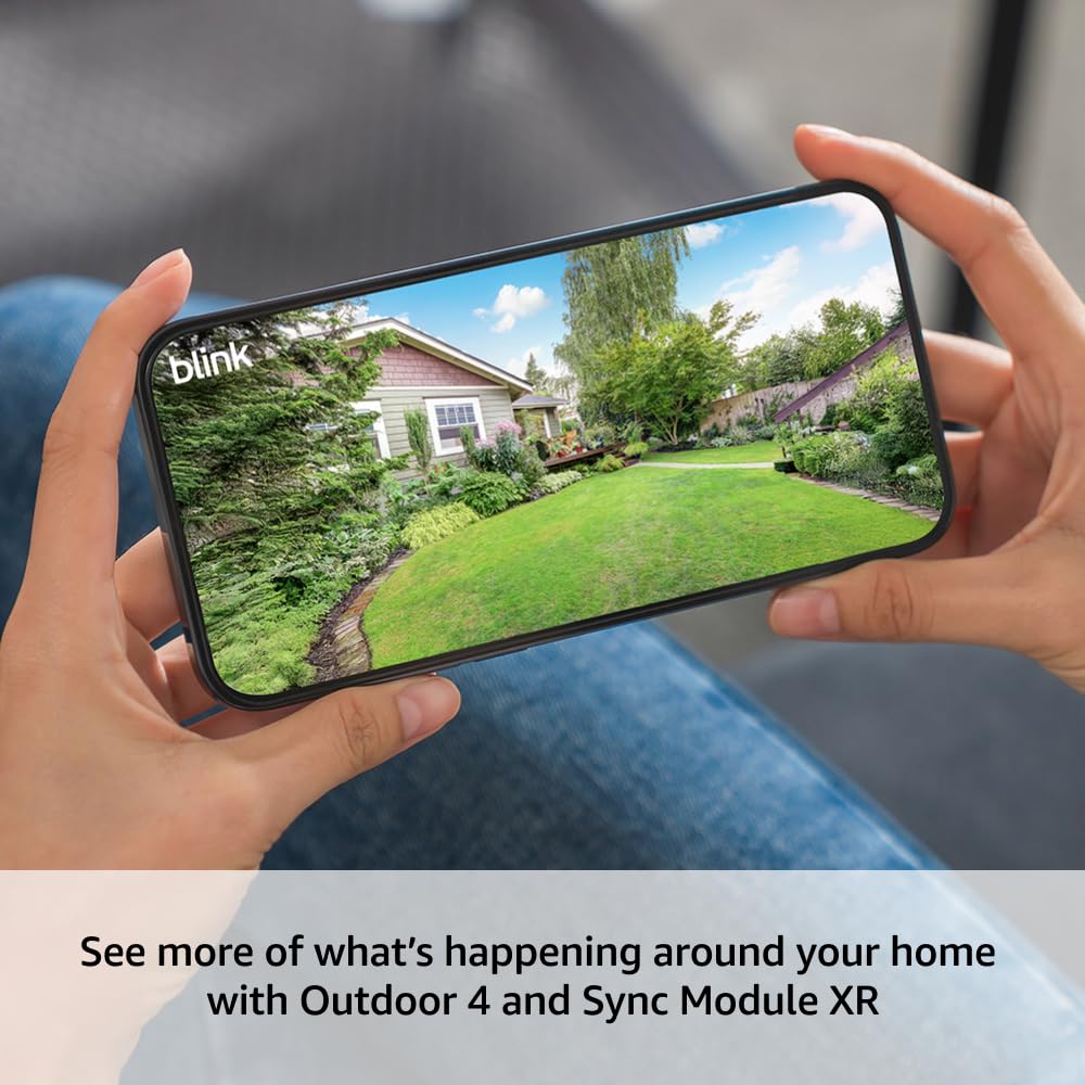Blink Sync Module XR demonstrating extended range capability for remote monitoring.