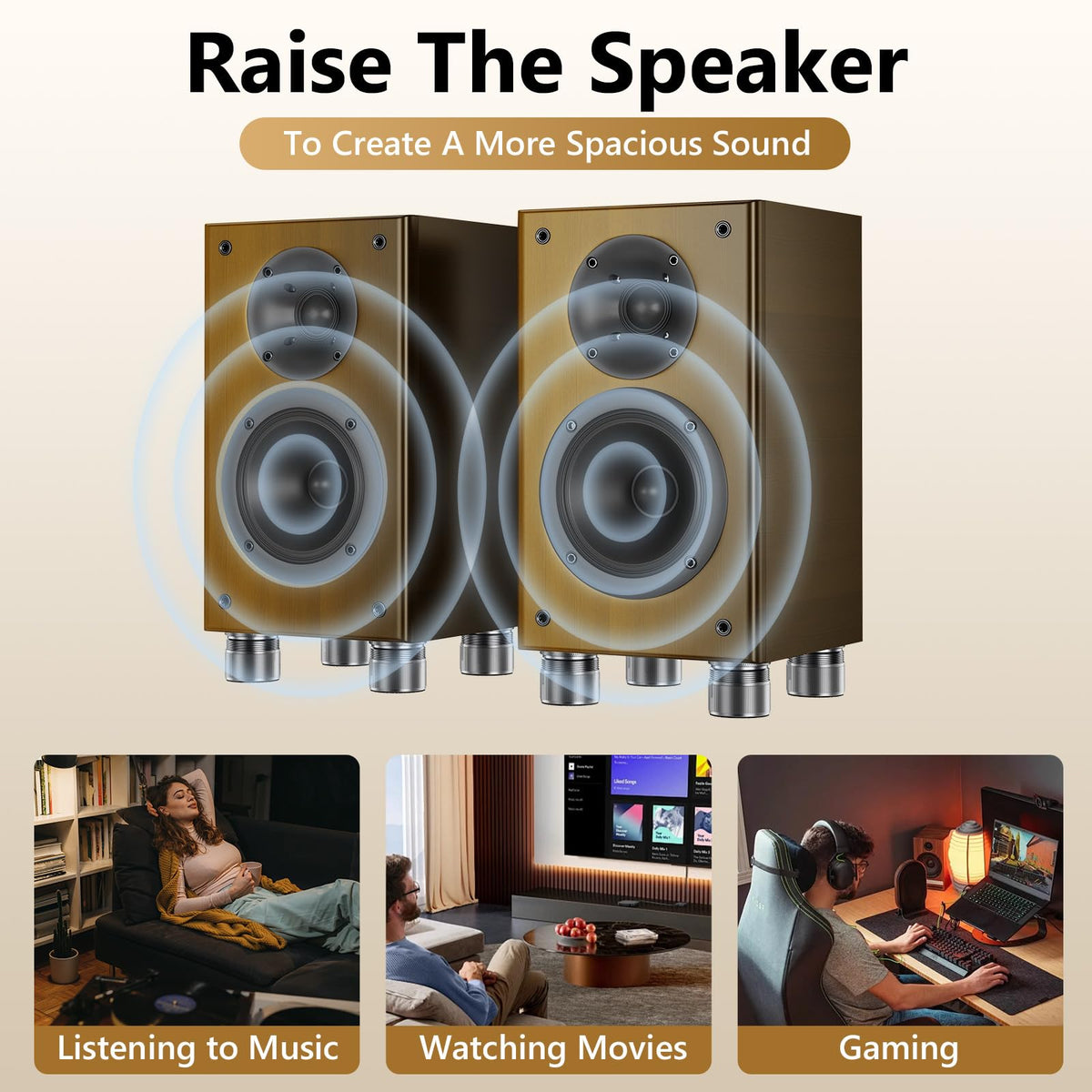 Blissfuhue subwoofer stability minimizes movement during playback.