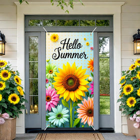 BlissYard closeup of 'Hello Summer' text vibrant greeting