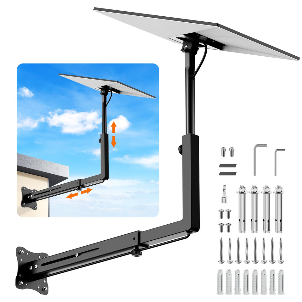Bloazzup Starlink extralong mount with telescoping arm extended for flexible positioning.
