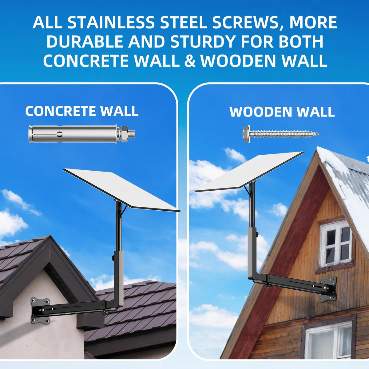 Bloazzup Starlink extralong mount wood wall screws for sturdy mounting.