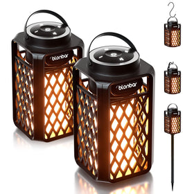 Blonbar flame speaker on patio creates warm ambience with LED flame