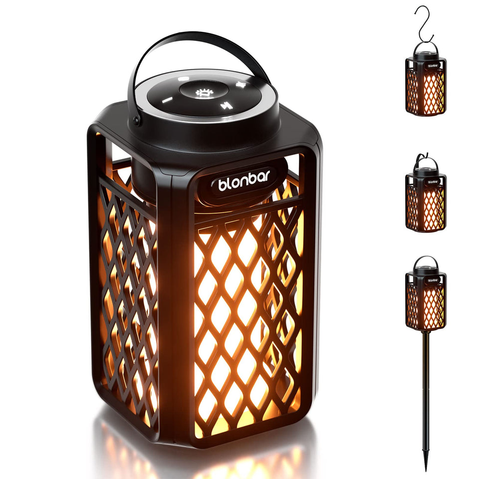 blonbar front view patio speaker showing torch and speaker for ambient lighting