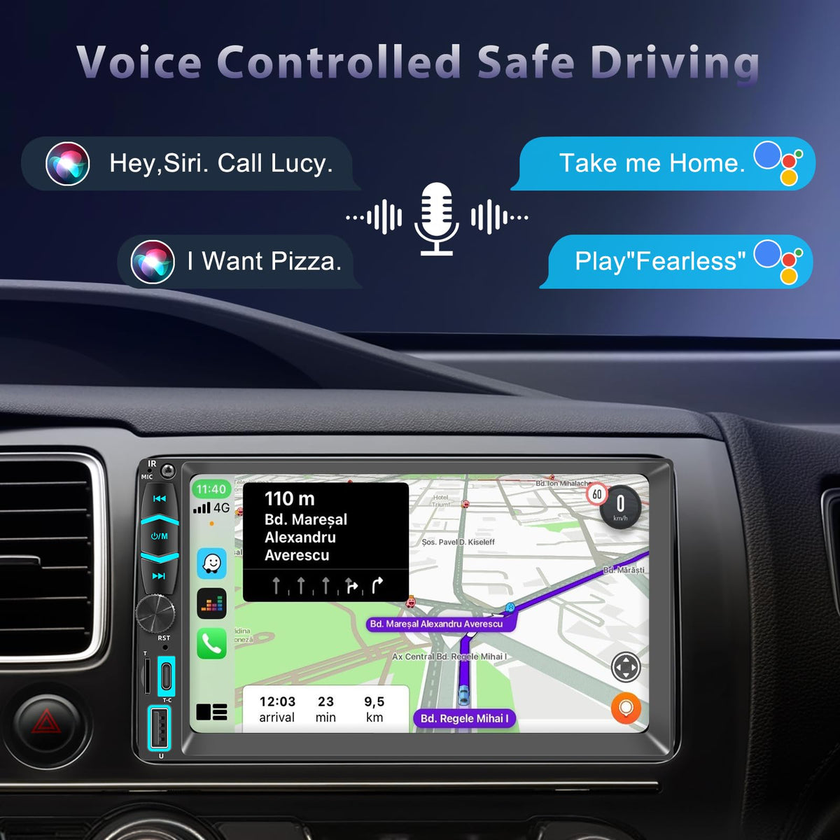 BLRMIMG AM/FM radio for versatile in-car entertainment