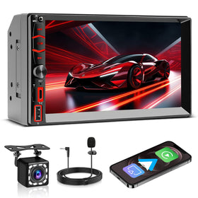 BLRMIMG wireless double din car stereo with CarPlay for hands-free driving