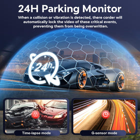 Blu7ive 24H parking mode with time-lapse records while you’re away