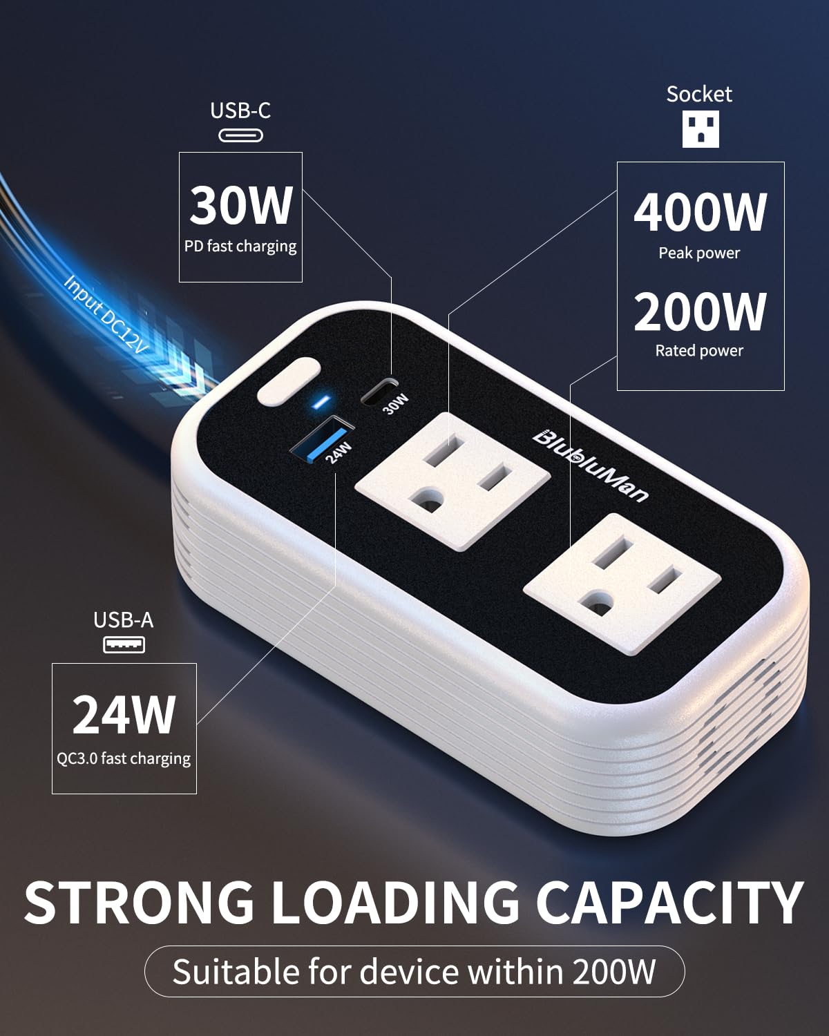 Blubluman compact design saves space in your car for travel.