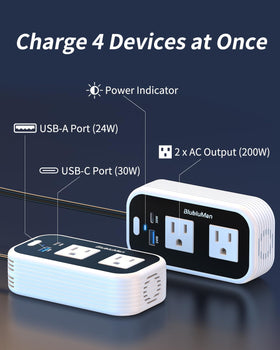 Blubluman packaging includes inverter, manual, and friendly support.