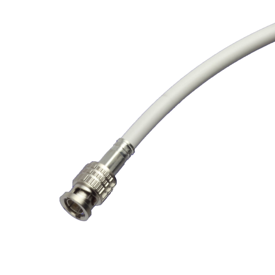Blue Jeans Cable 3G/6G SDI cable with white jacket and Canare BNCs for stable video signals.