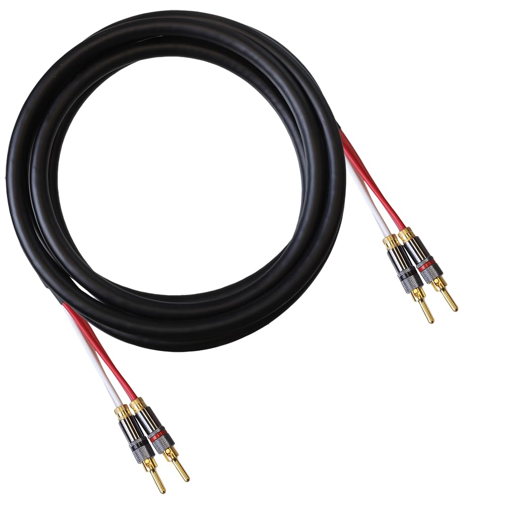 Blue Jeans Cable Canare 4S11 cable with banana terminations in black finish.