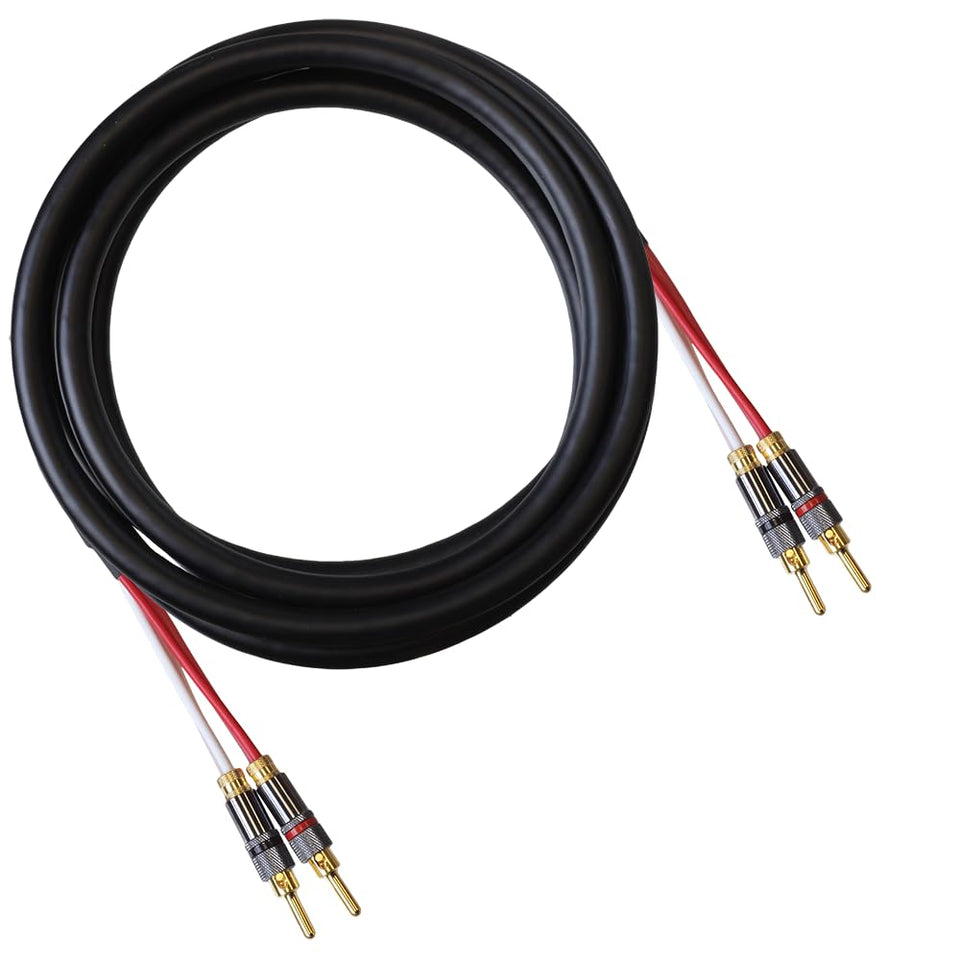 Blue Jeans Cable Canare 4S11 cable with banana terminations in black finish.
