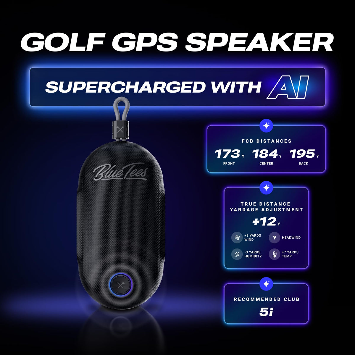 Blue Tees Golf Player Go auto course recognition loads the correct course data.