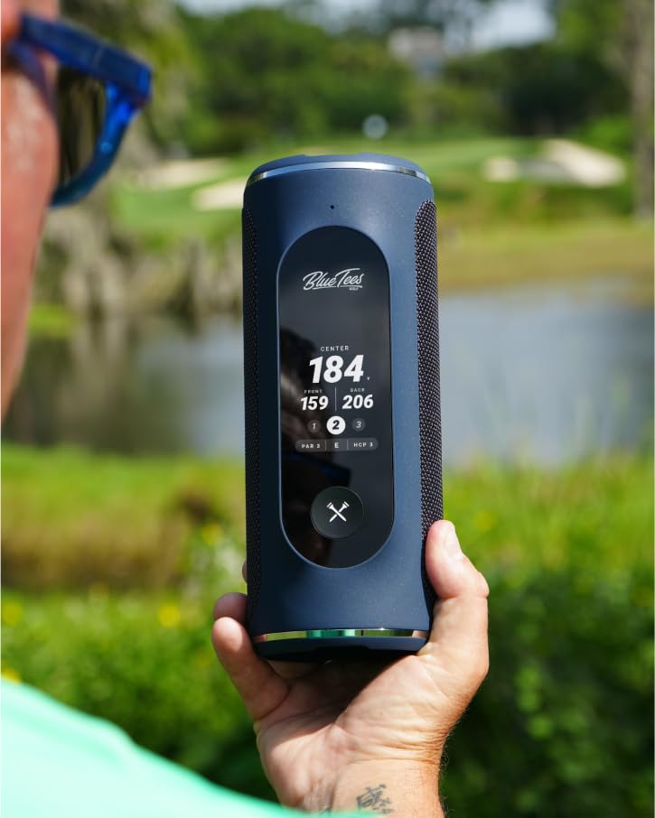 Blue Tees Golf Player+ 100-foot range keeps you connected across the fairway.