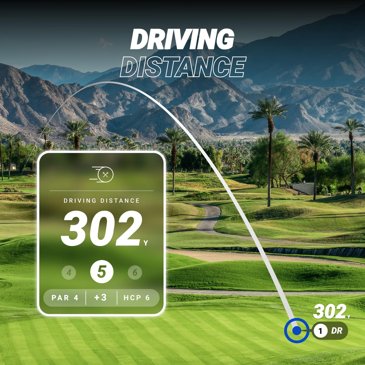 Blue Tees Golf Player+ magnetic strip keeps the device secure on carts.