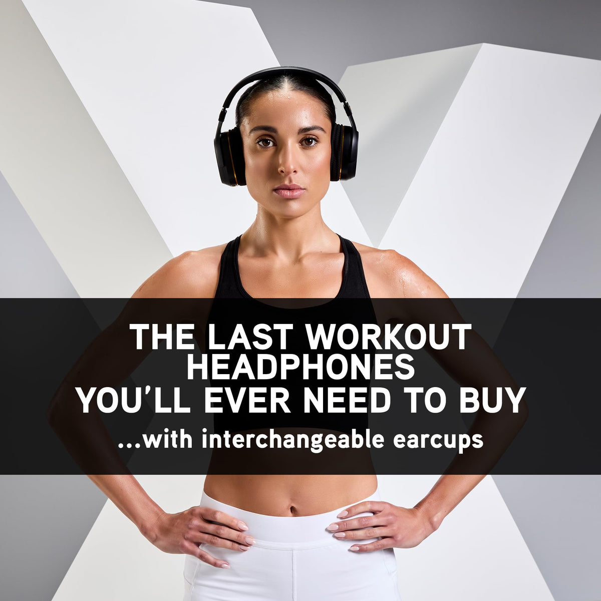 BlueAnt Pump X headphones side view highlights secure fit and durable build.