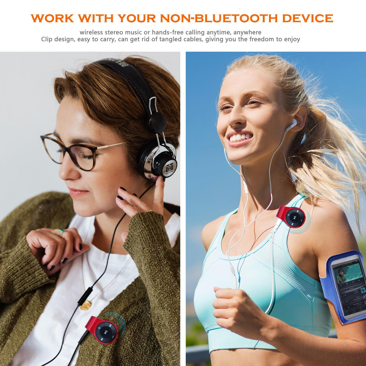 Bluebyte Bluetooth receiver with large buttons offers easy control during workouts