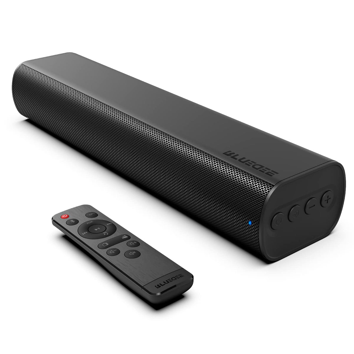 Bluedee 16-inch TV sound bar front view with compact footprint