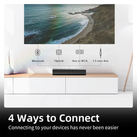 Bluedee sound bar wall-mount ready with TV setup