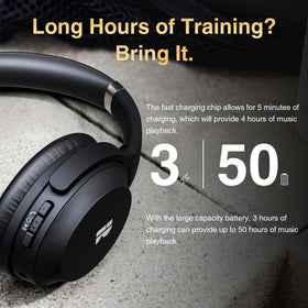 Bluedee headphones on airplane seat providing noise reduction and peace while traveling