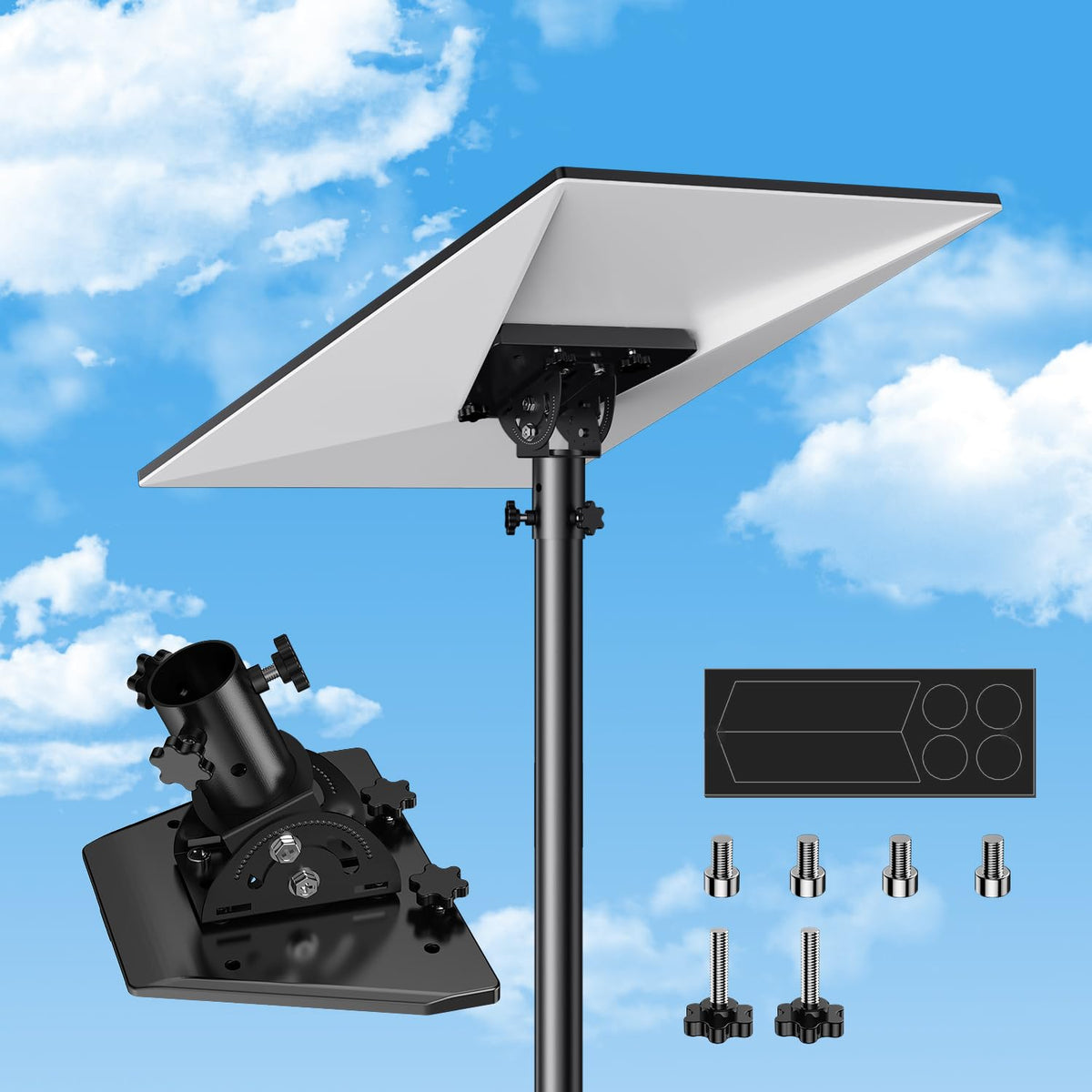 Bluedery pole compatibility up to 1.38 inches for versatile mounting