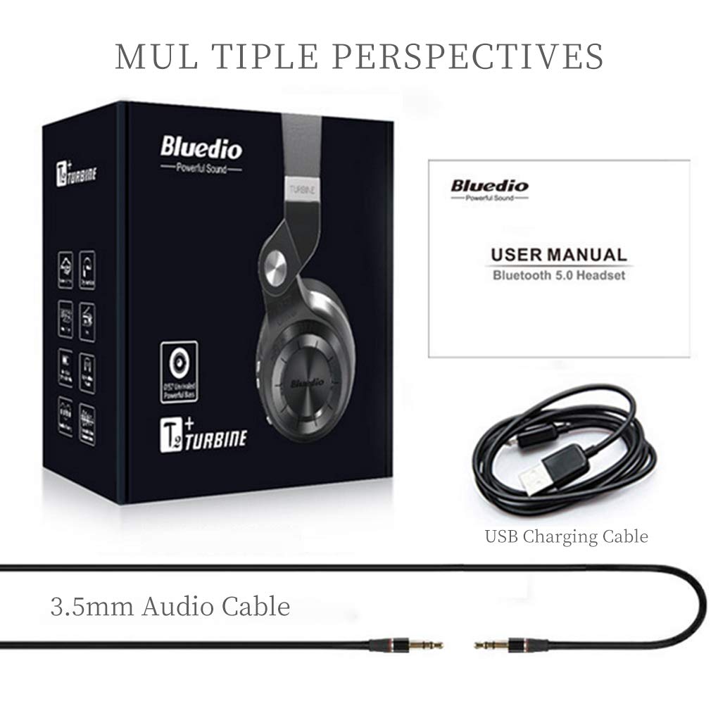 Bluedio T2 Plus beside a smartphone for scale, illustrates compact size and easy transport