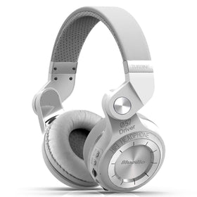 Bluedio T2 Plus front view showing white cups and turbine styling for bold audio