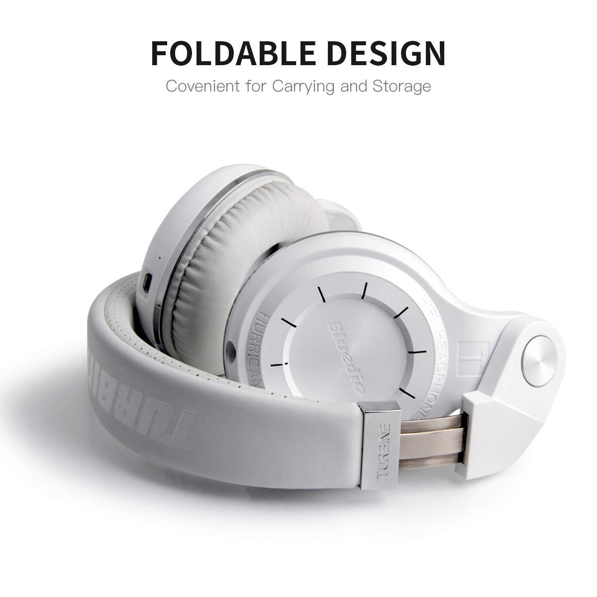 Bluedio T2 Plus MicroSD slot and ports view enabling standalone playback