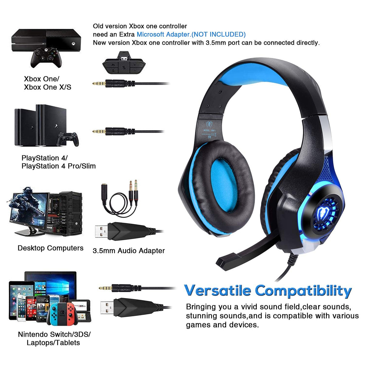 BlueFire LED-illuminated earcups enhance immersion during night gaming.