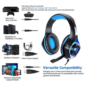 BlueFire LED-illuminated earcups enhance immersion during night gaming.