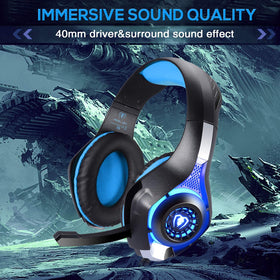 BlueFire headset microphone closeup improves voice chat clarity in noisy rooms.