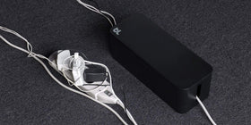 Bluelounge CableBox Mini with four-socket surge protector keeps chargers organized